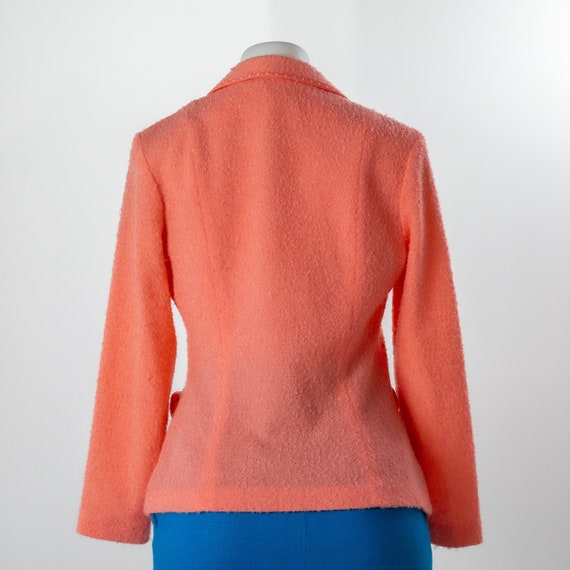 Vintage 1960s Blazer Blouse Set, Coral Polka Dot … - image 4