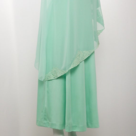 Vintage 1960s Maxi Dress, Mint Gown with Chiffon … - image 5