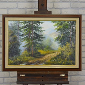 Ölgemälde auf Leinwand 40x60 &quot;Road to the gorge&quot; Naturlandschaft. Vom professionellen Künstler. Handgefertigt. Vintage. Kunst. Original. Einzelexemplar