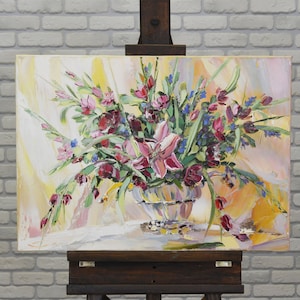Oil painting on canvas 50x70 &quot;The holiday issues&quot; still-life painting. From a professional artist. Handmade. Vintage. Original. Single copy