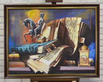 Rendered Impressions Original Small Paintings The Pineapple Motif Abstract Still Life Oil Painting on Canvas