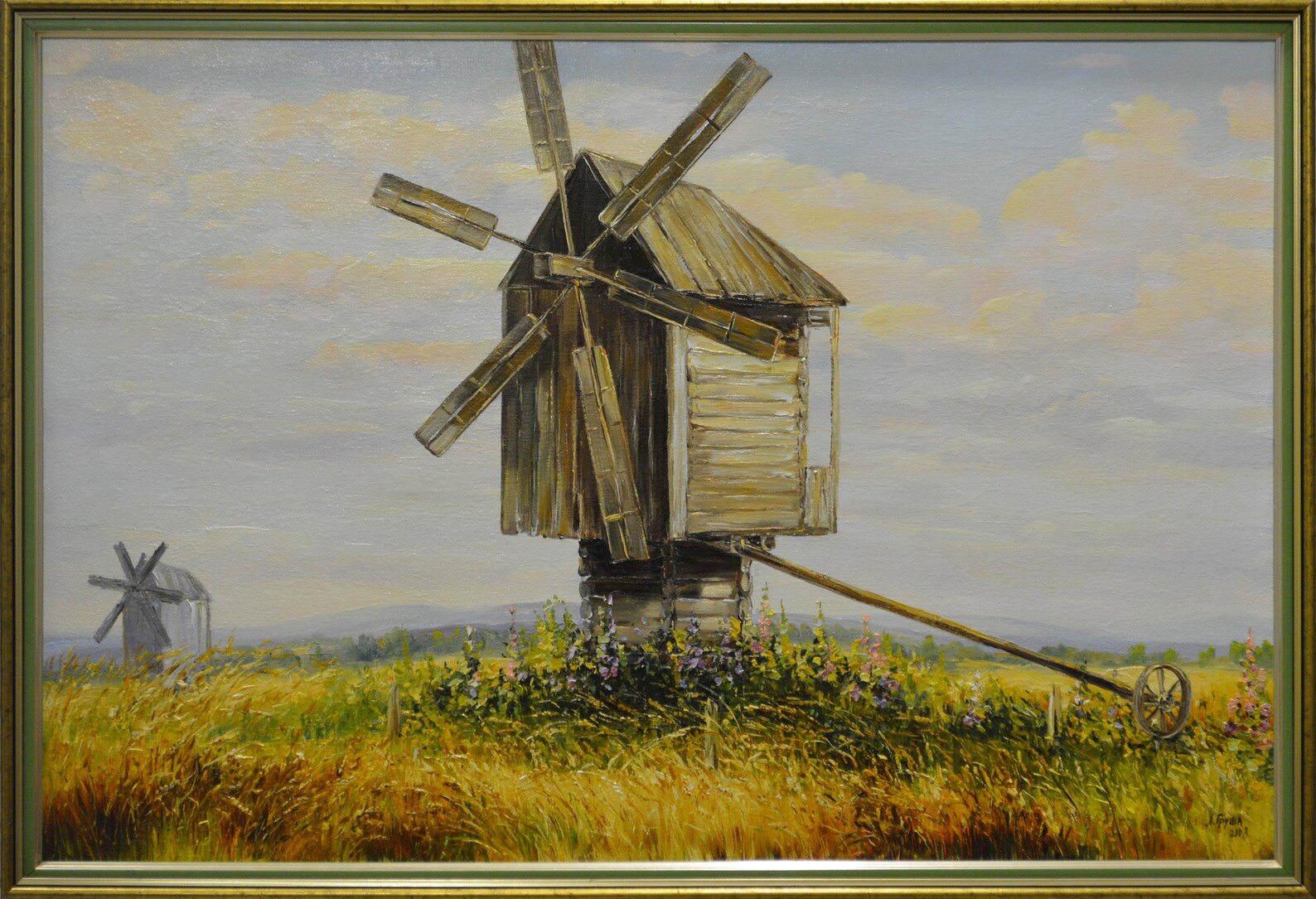 Oil painting on canvas 60x90 Windmill nature Etsy