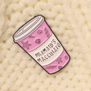 Mermaid&#39;s Macchiato Pin, Coffee Enamel Pin, Kawaii Enamel Pin, Enamel Pins, Mermaid Enamel Pin, Kawaii, Cute Enamel Pin, Mermaid Pin