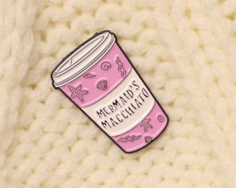 Mermaid's Macchiato Pin, Coffee Enamel Pin, Kawaii Enamel Pin, Enamel Pins, Mermaid Enamel Pin, Kawaii, Cute Enamel Pin, Mermaid Pin