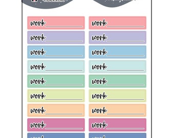 Work Planner Stickers, Lined Label Tracker, Functional Stickers