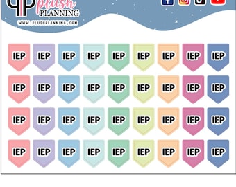 IEP Flags Planner Stickers, Functional Planner Stickers, IEP Meeting, IEP Reminder, Weekly Reminder, Pick A Color