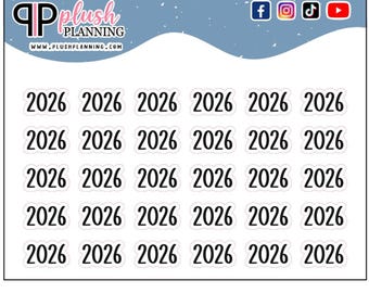 2026 Script Planner Stickers, Functional Script Stickers, Bold Font, Black Color, Minis by Plush Planning