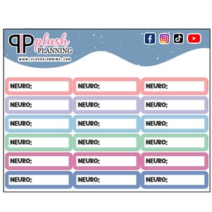 Neurology Appt Time Label Tracker Planner Stickers, Functional Stickers, Neuro Appt Tracker, Pick A Color