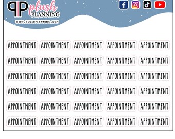 Appointment Script Planner Stickers, Rae Dunn Font, Functional Stickers