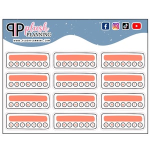 Writable Daily Habit Tracker Box Clip Art Planner Stickers, Scrapbooking Stickers, Journal Stickers, Functional Clip Art Stickers