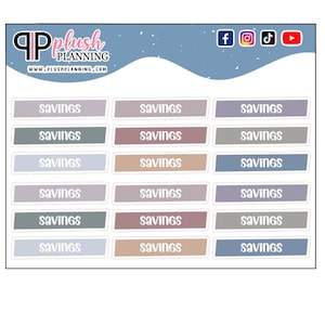 Savings Diagonal Planner Stickers, Savings Script Planner Stickers, New PP Dreamy Colors, Functional Planner Stickers