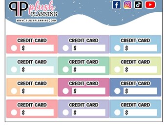 Stickers planner creditcardchecklist, rekeningentracker, beschrijfbare stickers