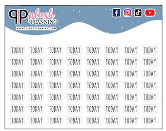 Today Script Planner Stickers, Rae Dunn Inspired Font