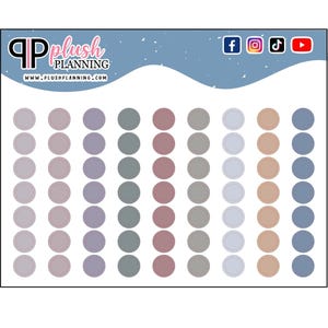 Mini Dot Tracker Planner Stickers, Functional Planner Stickers, PP Dreamy Colors, Dots Stickers Tracker