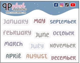 Pegatinas de planificador mensual con guiones Dreamy Colors