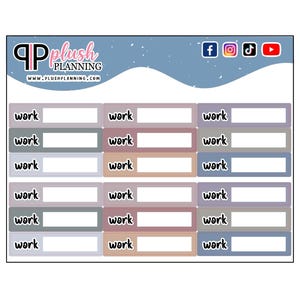 Work Tracker Planner Stickers, Functional Planner Stickers, New PP Dreamy Colors, Work Script, Work Tracker