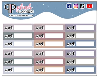 Work Tracker Planner Stickers, Dreamy Colors, Functional Stickers