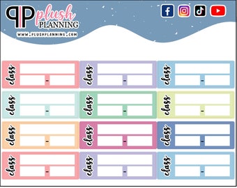 Class Schedule Planner Stickers, Writable Tracker Stickers