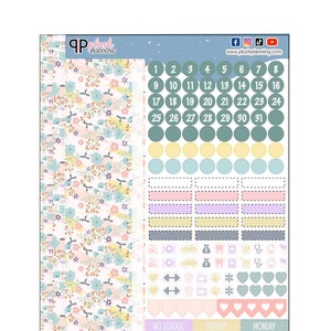 Spring Humming Bird  Design Planner Stickers, Laurel Denise Monthly Sample Kit, Functional Planner Stickers, Plush Planning