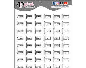 Class Flag Planner Stickers, School Tracker, Black Icons