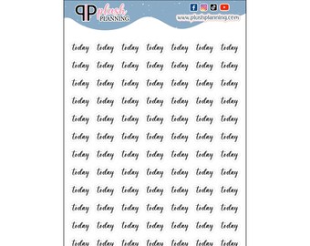 Today Script Planner Stickers, Cursive Font, Plush Planning