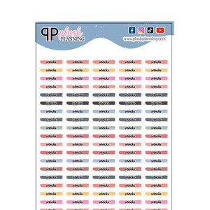 Snacks Brush Stroke Label Planner Stickers, Laurel Denise Inspired Planner Stickers, Laurel Denise Inspired Colors, Functional Sticker
