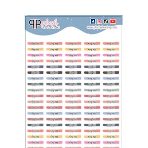 Day Off Brush Stroke Label Planner Stickers, Laurel Denise Inspired Planner Stickers, Laurel Denise Inspired Colors, Functional Sticker