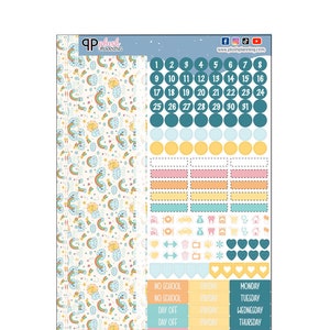 Cute Clouds and Rainbow Design Planner Stickers Kit, Laurel Denise Monthly Sample Kit, Functional Planner Stickers, Plush Planning