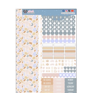 Neutral Abstract Design Planner Stickers Kit, Laurel Denise Monthly Sample Kit, Functional Planner Stickers, Plush Planning