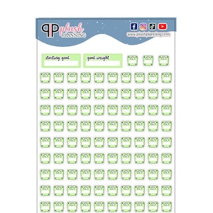 Weekly Weight Loss Planner Stickers, Scrapbooking Stickers, Journal Stickers, Functional Clip Art Stickers, Plush Planning