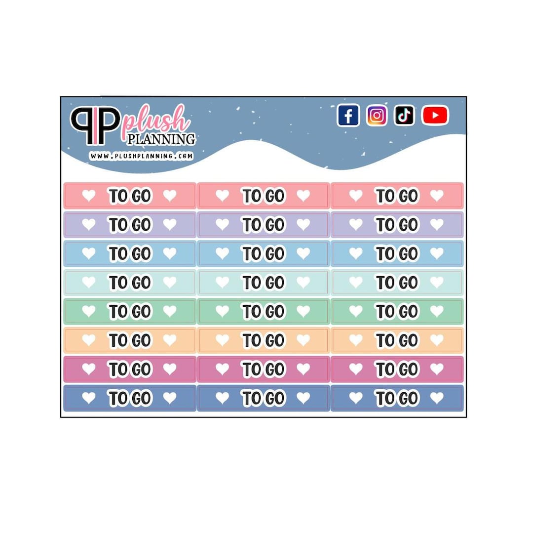 To Go Header Tracker Planner Stickers, Functional Planner Stickers ...
