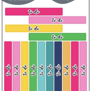 To Do Label Block Planner Stickers - Emily Ley Simplified Colors, Mini Sheet Size, To Do Tracker Labels