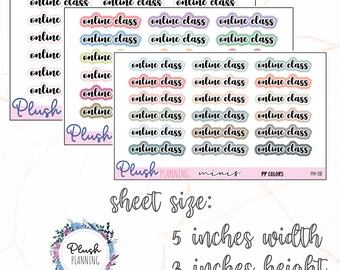 ONLINE CLASS SCRIPT Planner Stickers, Black, Mix Colors, Minis Collection, Removable Stickers, Plush Planning