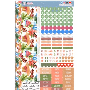 Big Vacation Time Design Planner Stickers, Laurel Denise Monthly Sample Kit, Functional Planner Stickers, Plush Planning