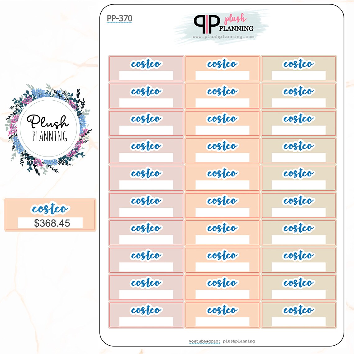 COSTCO LABEL Planner Stickers Mix Colors Pastel Colors Etsy