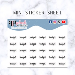 Budget Script Planner Stickers, Minis Collection, Plush Planning