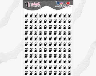 Gas Bill Icon Planner Stickers, Gas Pump Bill Icons, Gas Tracker, Functional Stickers, Journaling Stickers, Black Color, Plush Planning