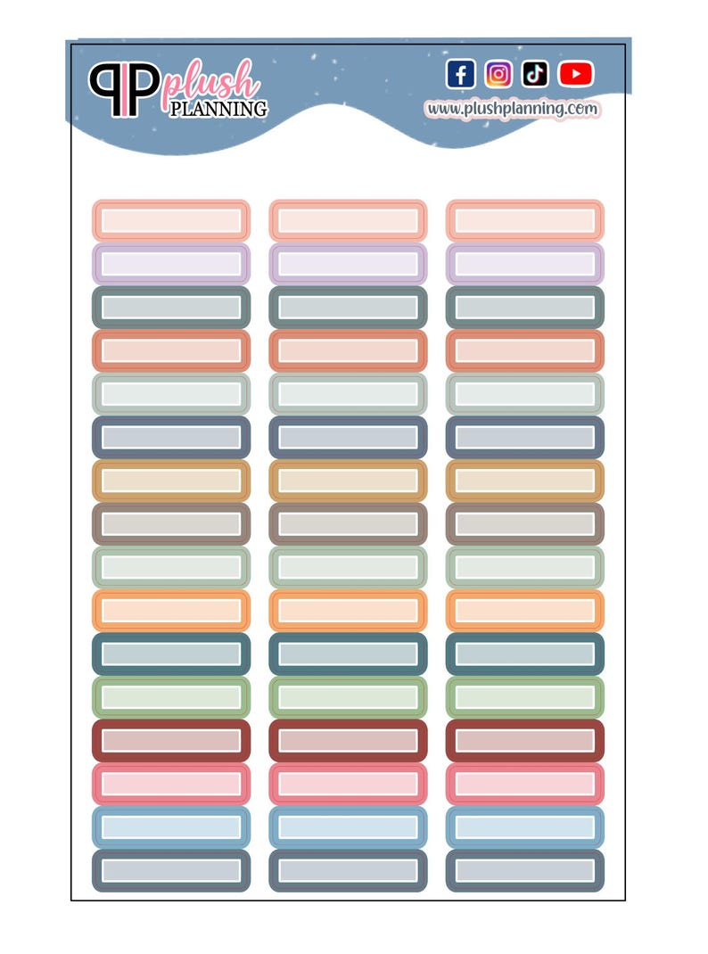Writable Basic Label Tracker With White Borders Planner Stickers ...