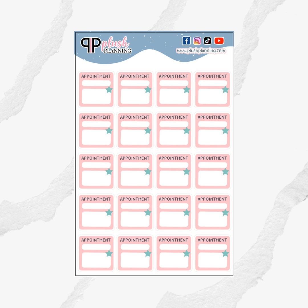 Appointment Box Planner Stickers, Removable Matte Stickers - Etsy