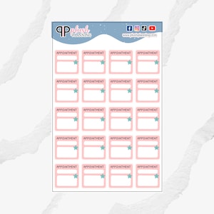 Writable Appointment Box Planner Stickers, Scrapbooking Stickers, Journal Stickers, Functional Clip Art Stickers, Functional Stickers