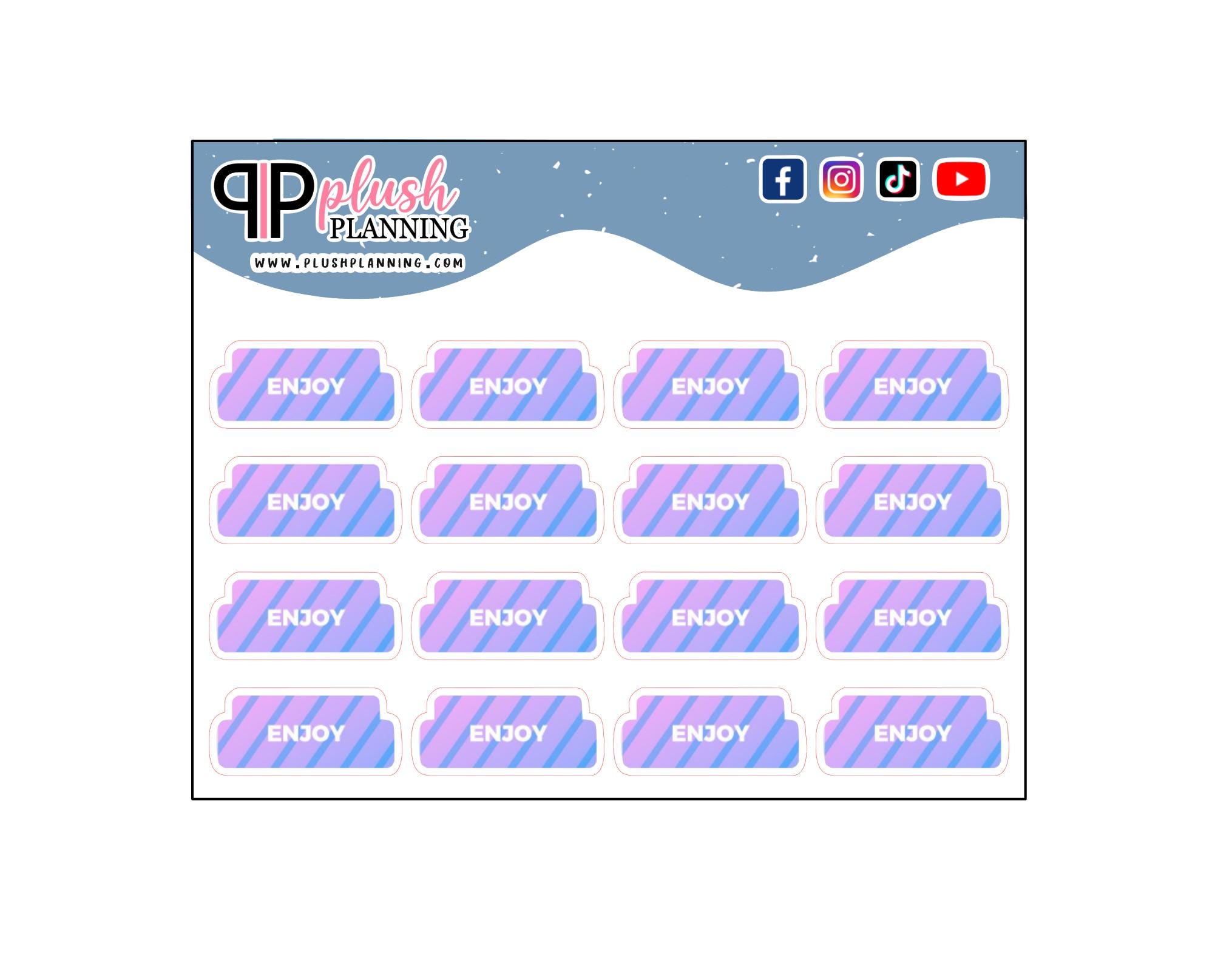 Enjoy Tab Planner Stickers, Removable Matte Stickers - Etsy