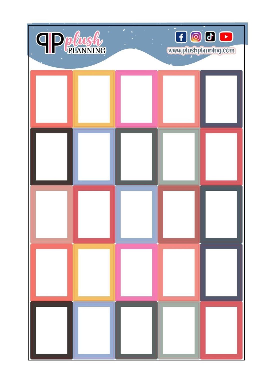 Writable Side Boxes Planner Stickers, Removable Matte Paper - Etsy
