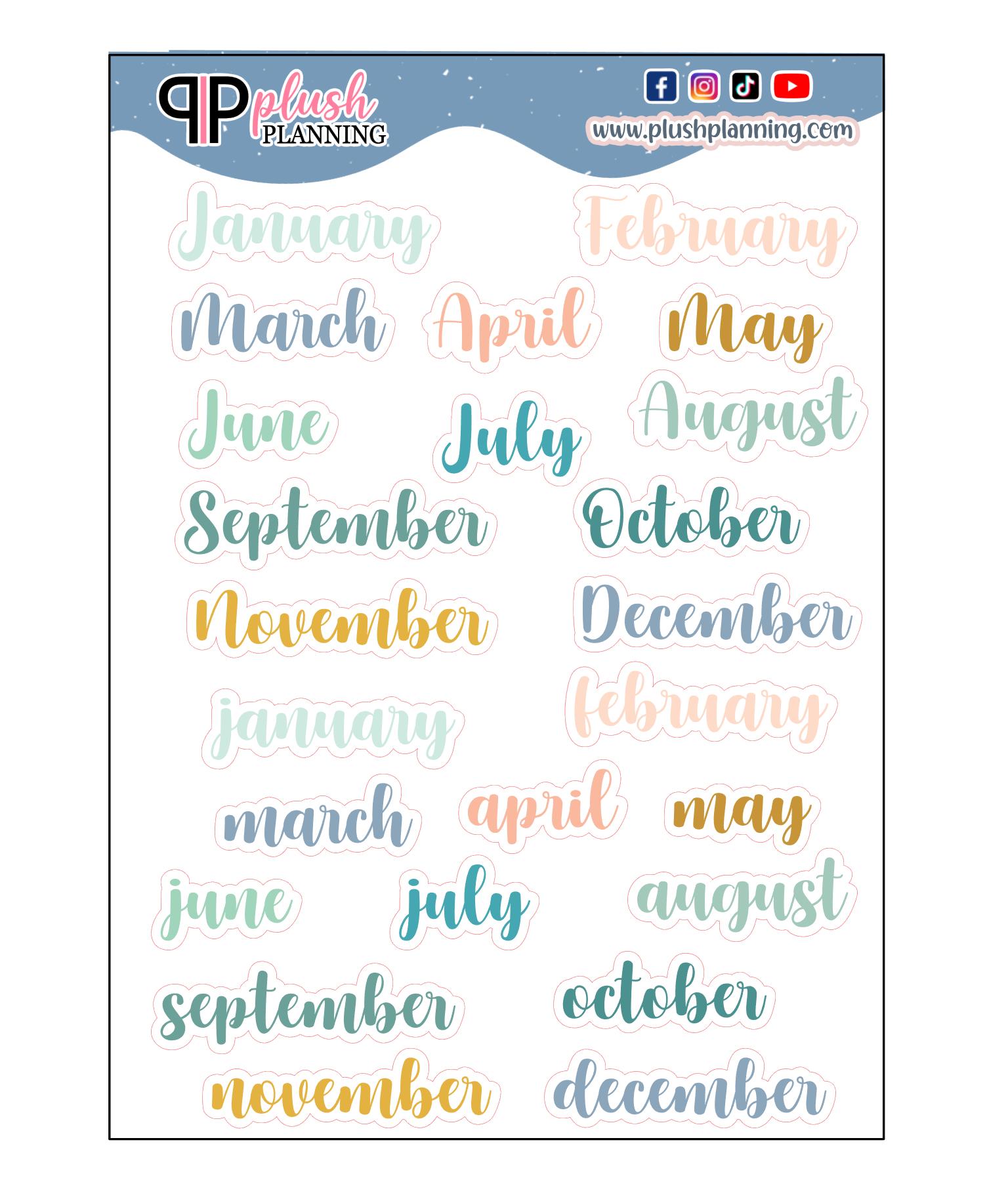 Erin Condren Monthly Scripts Planner Stickers, Cursive Scripts ...