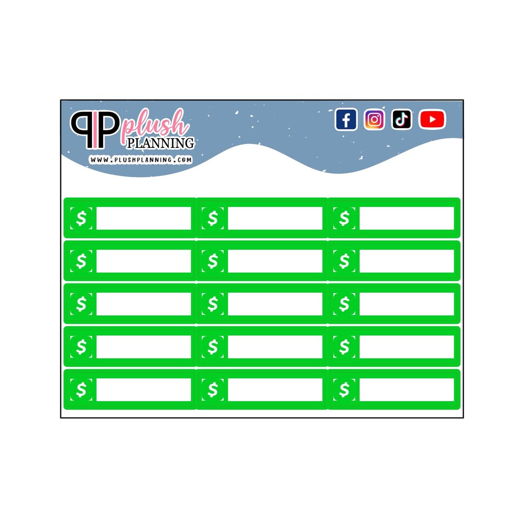 Cashapp Icon Label Planner Stickers, Functional Planner Stickers ...