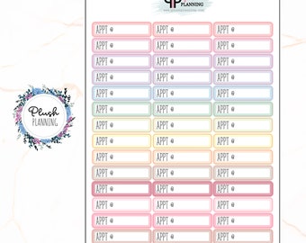 APPT Planner Stickers, Appt Stickers, Pastel Colors, Plush Planning