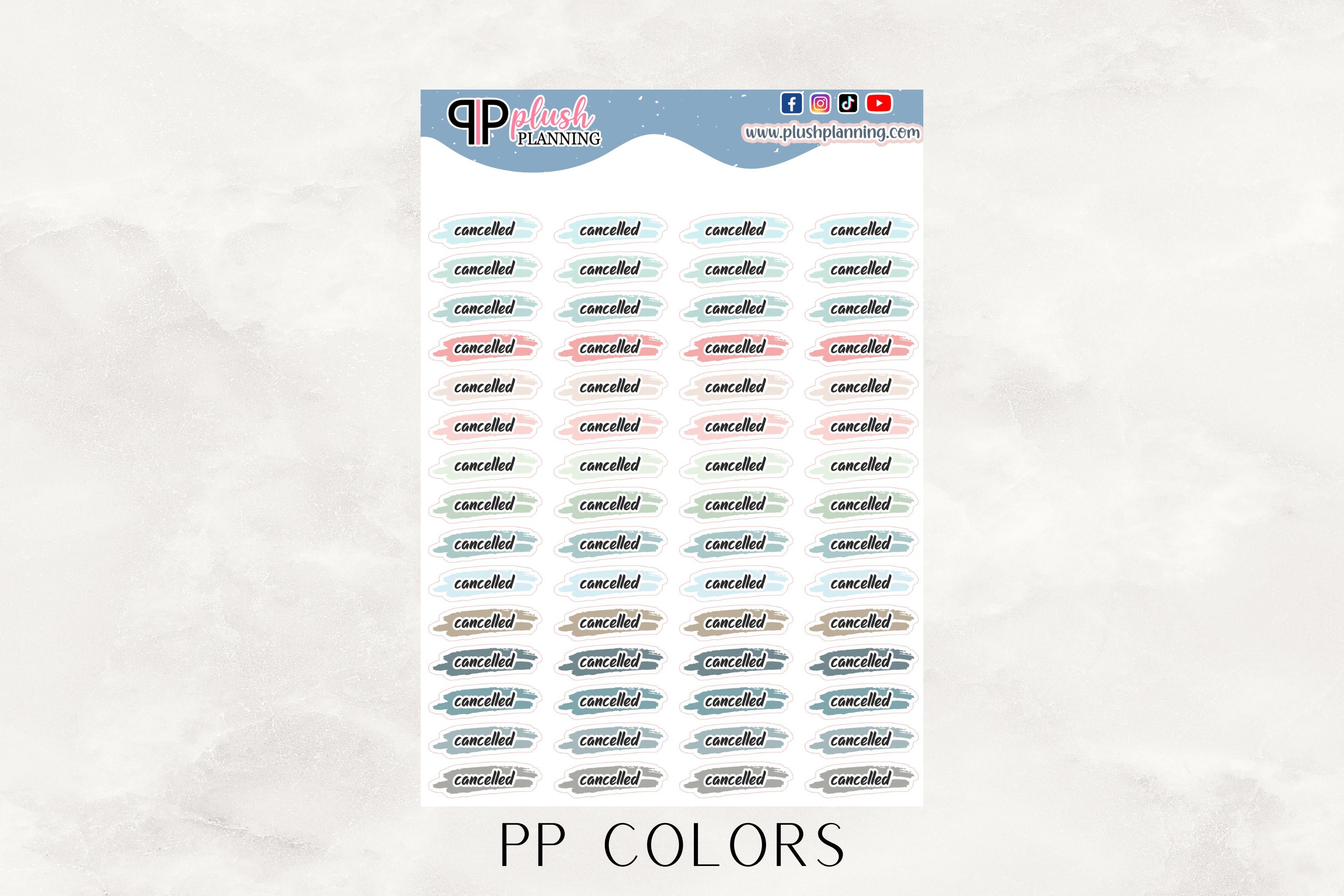 Canceled Script Cancelled Script Brush Overlay Planner Stickers, Functional Planning - Etsy