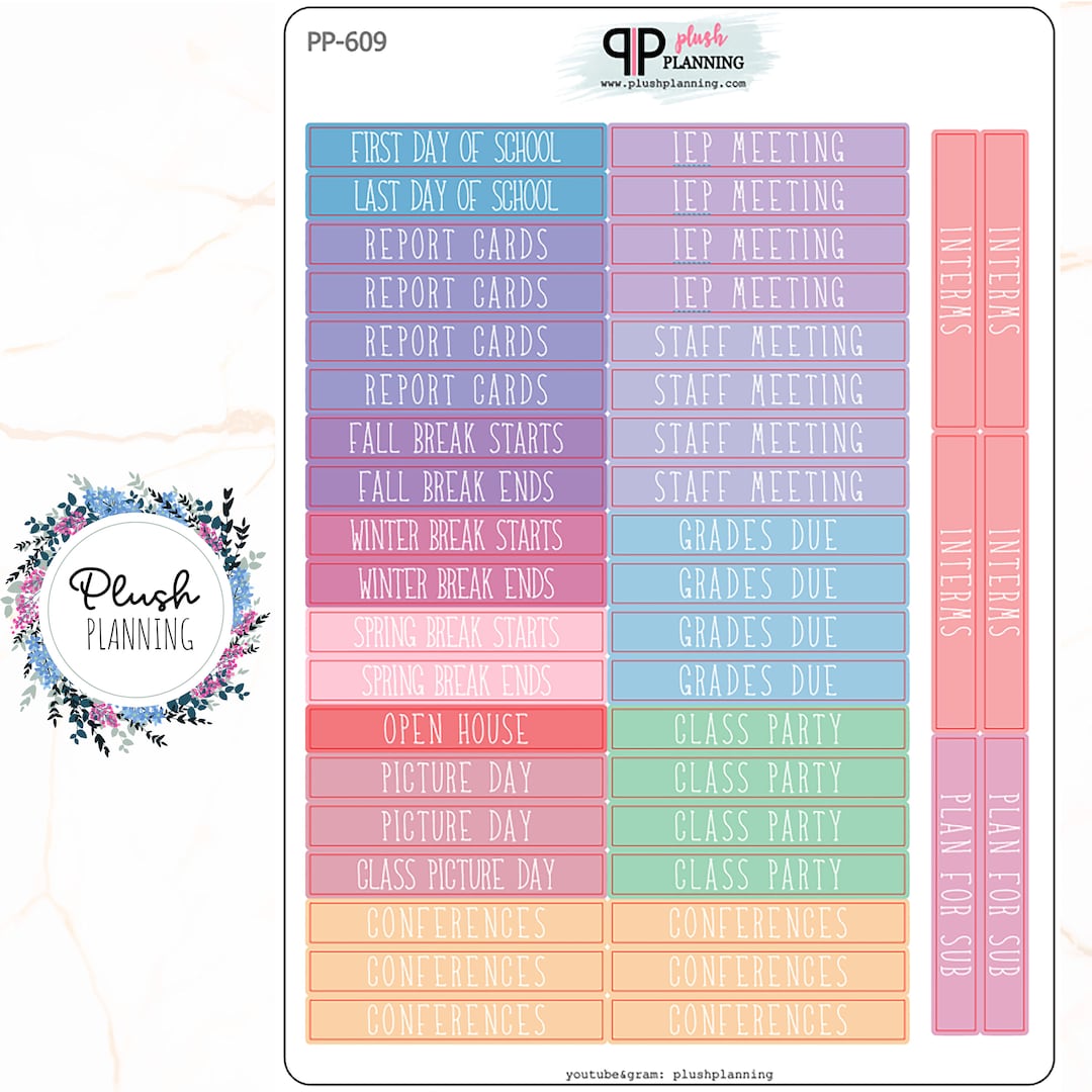 Teacher Planner Stickers, Events Tracker, Yearly Reports - Etsy