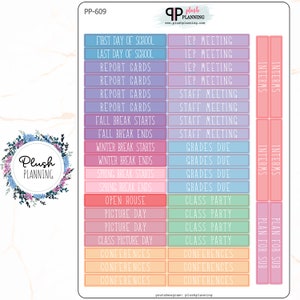 EC Teacher Planner Stickers, Functional Planner Stickers, Teacher Events Tracker, Yearly Reports Tracker
