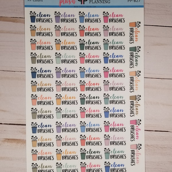 Clean Brushes Planner Stickers