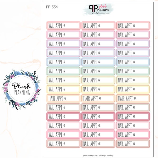 NAIL APPT Planner Stickers